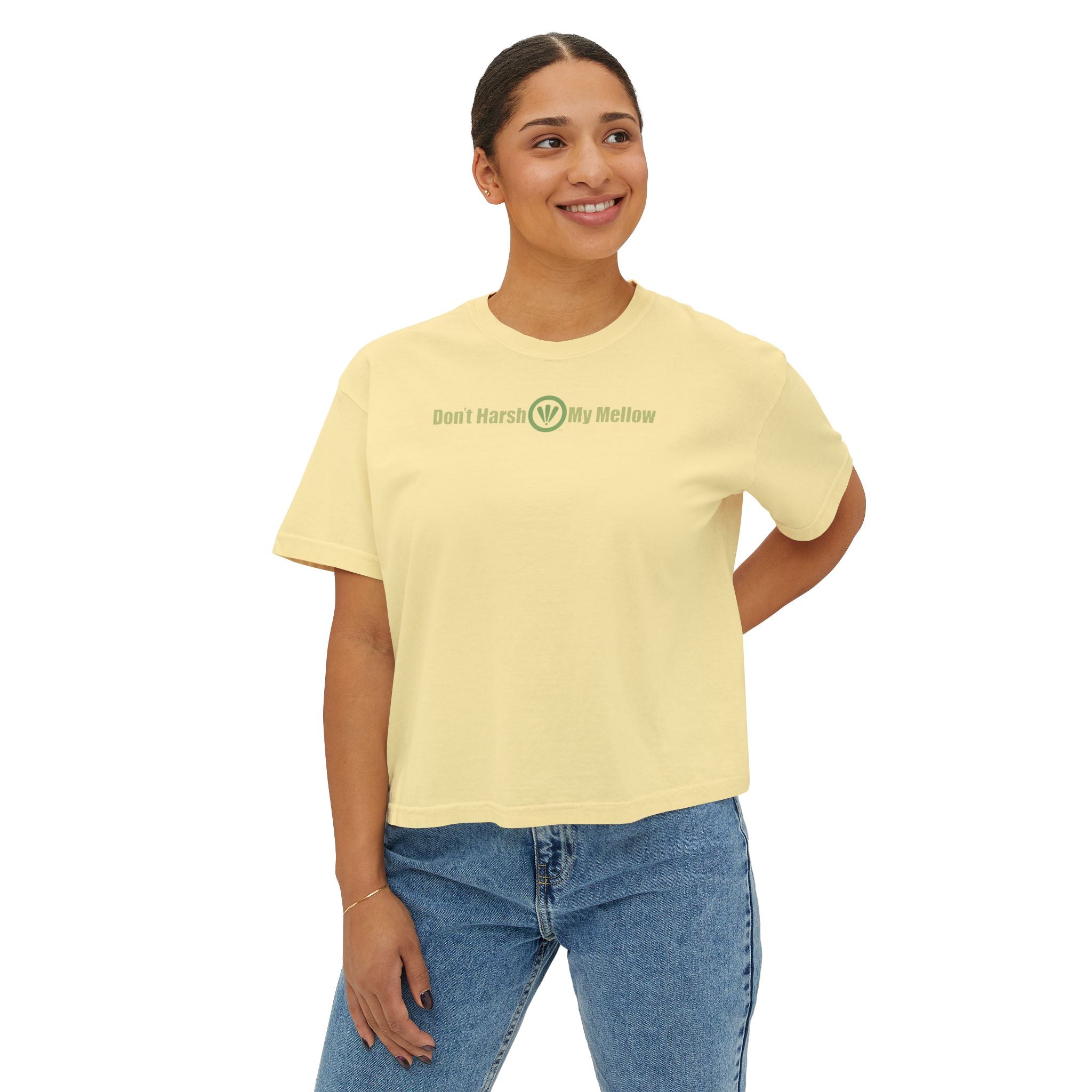 Women's Cropped Boxy Tee – Don't Harsh My Mellow, LLC