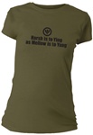 Harsh is to Ying as Mellow is to Yang Fitted Women's T-Shirt